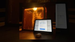 iPad in front of Faraday cage